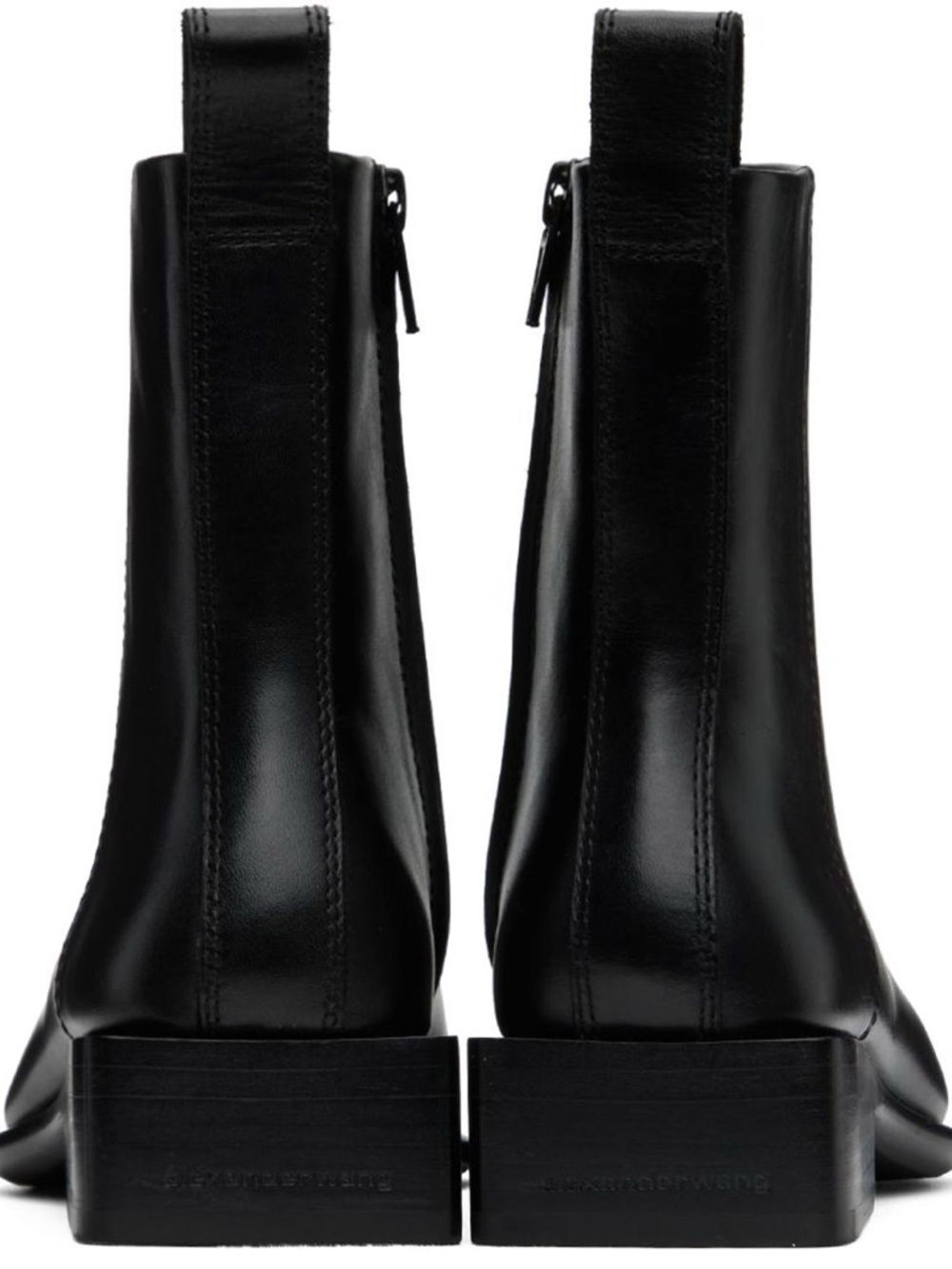 Alexander Wang Black Leather Women's Ankle Boots - Picture 4 of 12